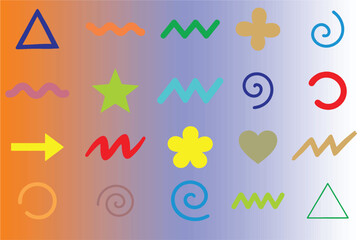 Hand drawn doodle Scribble design elements. Frame, heart, emphasis, Arrow, square, spiral, waves, brackets, crown, line, triangle, check mark sketches. Easy to change color, size or manipulate. EPS10 