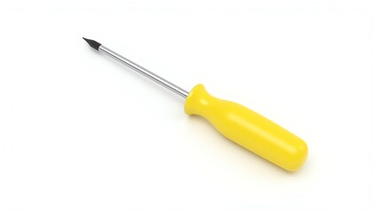 Fototapeta premium Yellow screwdriver on a white background.