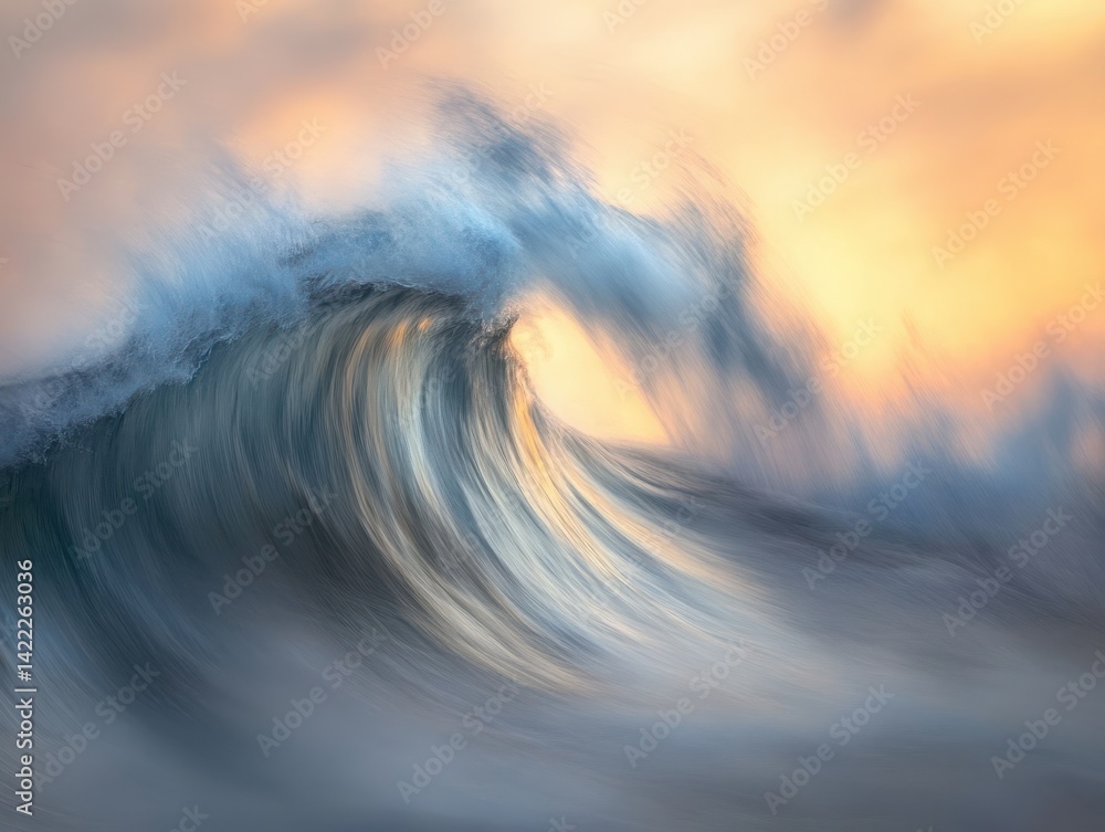 Poster pastel light effect with a waving twisting mist element