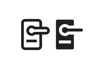 Minimal door handle and lock icon design vector