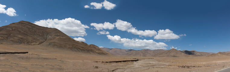 China Tibet landscape on a cloudy summer day