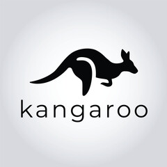 Minimalist Kangaroo Logo Vector – Black Modern Animal Icon, Ideal for Organic Branding, Nature Projects & Wildlife Conservation Logos
