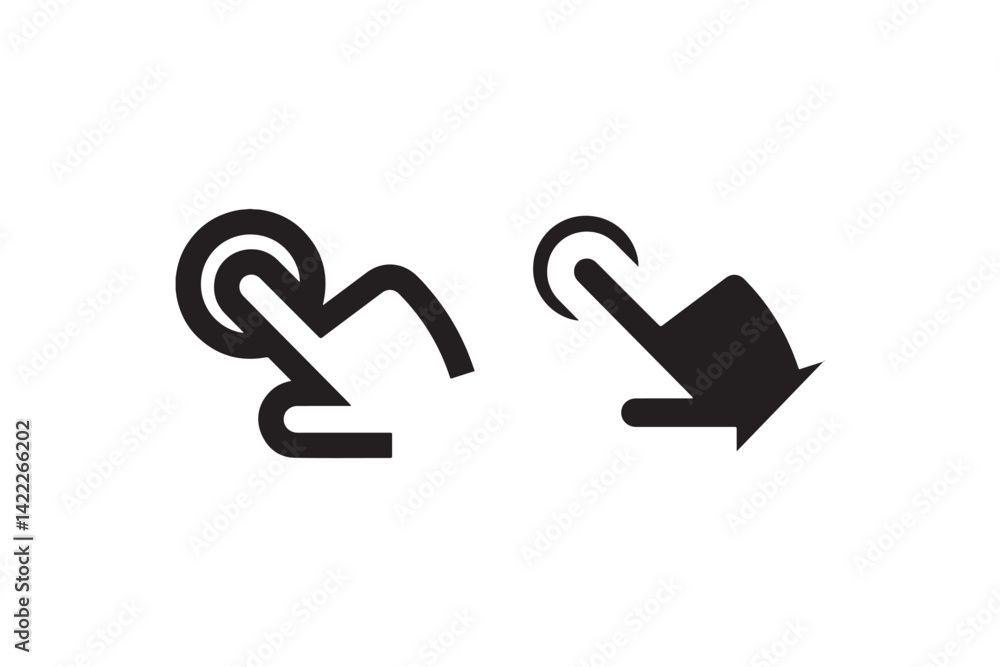 Poster touchscreen tap gesture icon in two styles vector