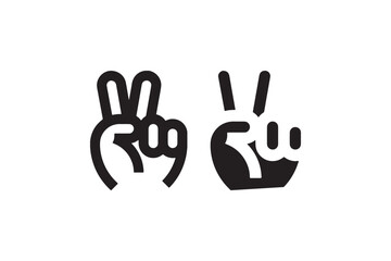 Peace hand gesture icon in outline and solid Vector