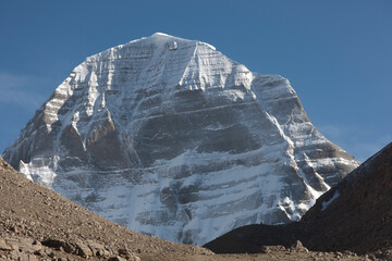 China Tibet Mount Kailash on a cloudy summer day