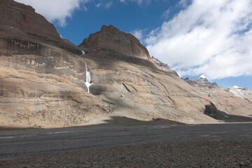 China Tibet landscape on a cloudy summer day