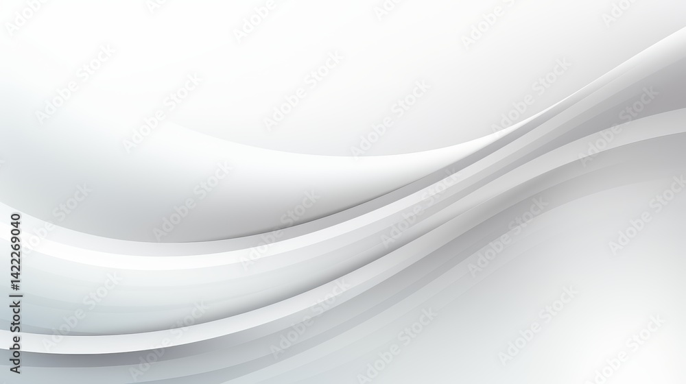 Poster white background with a wavy line. the line is white and it is curvy
