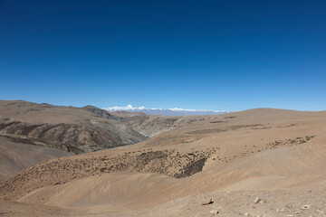 China Tibet landscape on a cloudy summer day