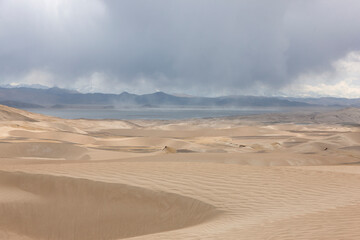 China Tibet landscape on a cloudy summer day