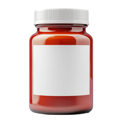 Mockup Of Plastic Vitamin Container With Twist Cap S on a transparent background