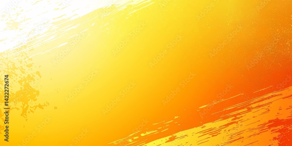 Aufkleber yellow and white background with a brush stroke effect. the brush strokes are orange and white. the 