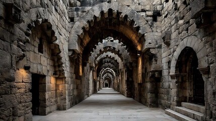 Fototapeta premium Ancient Egyptian Corridor Path