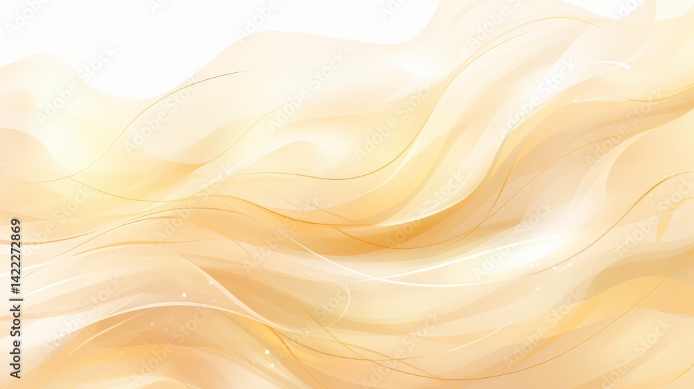 Poster yellow and white background with a wavy line. the background is very light and the line is very dark