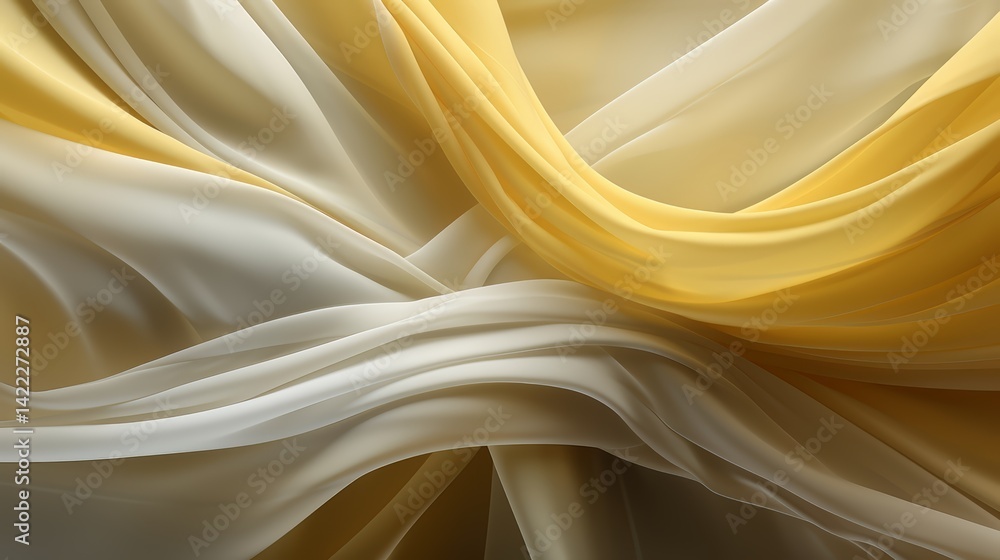 Aufkleber yellow and white fabric with a wave pattern. the fabric is very soft and looks like it could be used