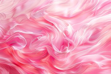 Fototapeta premium A close-up shot of flowing pink fabric with intricate swirls and delicate texture, Soft pink swirls cascading across the canvas
