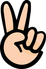 hand holding a peace sign