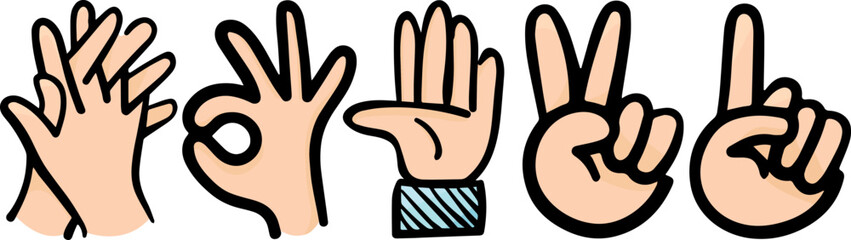 hands icon set of the person