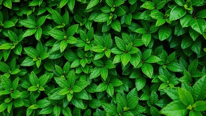 Lush Green Foliage Background with Abundant Greenery Texture, Ideal for Product Photography