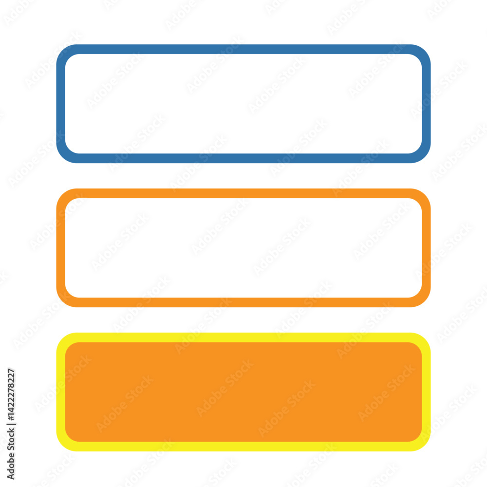 Poster set of three blank colorful glossy buttons for web design