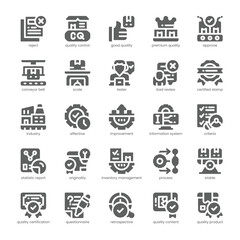 Quality Assurance Icon pack for your website, mobile, presentation, and logo design. Quality Assurance Icon solid design. Vector graphics illustration and editable stroke.