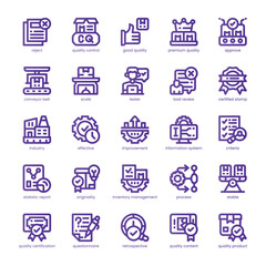 Quality Assurance Icon pack for your website, mobile, presentation, and logo design. Quality Assurance Icon line basic color design. Vector graphics illustration and editable stroke.