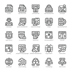 Software Development Icon pack for your website, mobile, presentation, and logo design. Software Development Icon outline design. Vector graphics illustration and editable stroke.