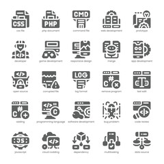 Software Development Icon pack for your website, mobile, presentation, and logo design. Software Development Icon solid design. Vector graphics illustration and editable stroke.