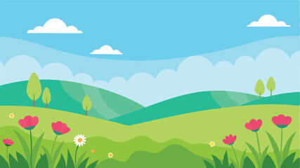Naklejka premium valley view with colorful trees landscape background