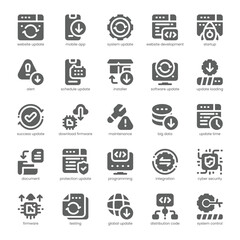 Software Update Icon pack for your website, mobile, presentation, and logo design. Software Update Icon solid design. Vector graphics illustration and editable stroke.
