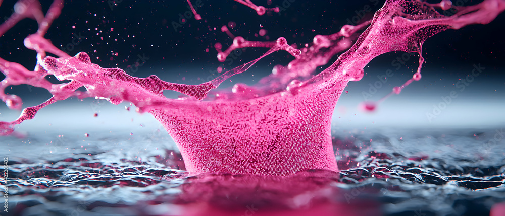 Aufkleber abstract image depicting a splash of pink liquid. suggests visual representation for science lab mar