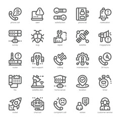 Tech Support Icon pack for your website, mobile, presentation, and logo design. Tech Support Icon outline design. Vector graphics illustration and editable stroke.