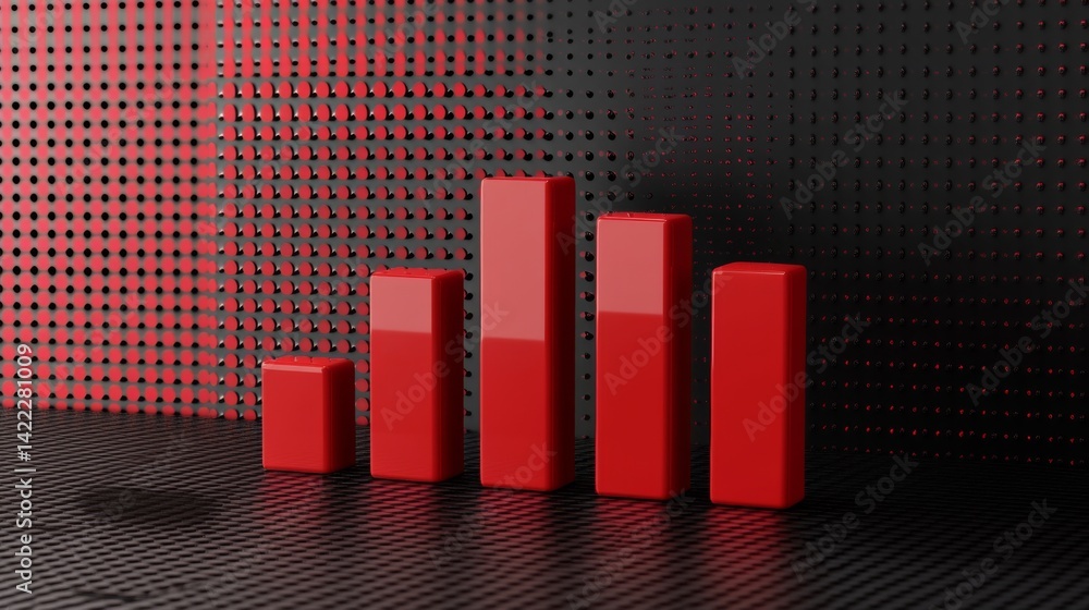 Poster an animated d bar graph with bars dynamically changing heights, depicted against a digital interface