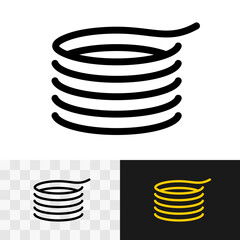 Coil of cable icon. Hank thin black line symbol. Spiral simple sign. Editable stroke.