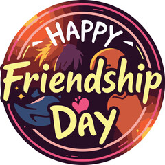 Friendship day vector art illustration for posters, cards, greetings, t-shirts and more.
