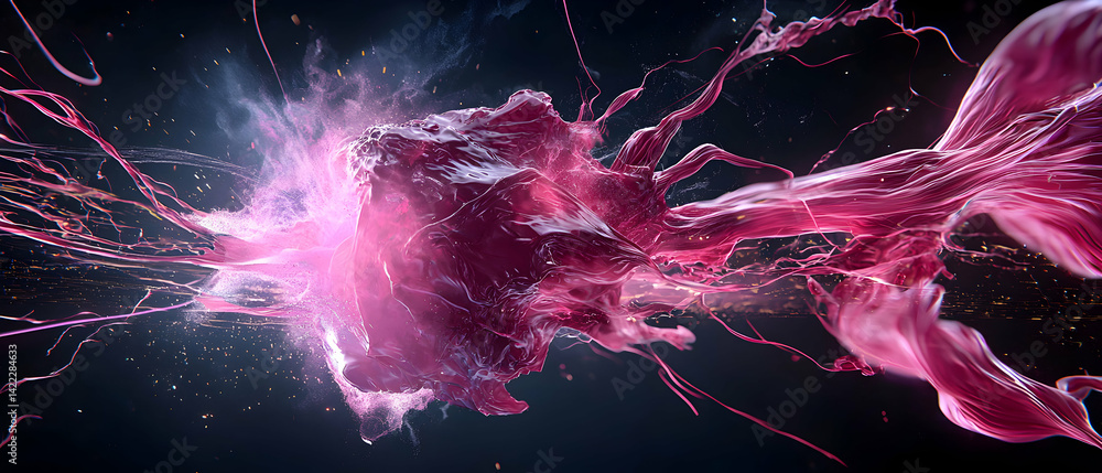 Aufkleber abstract art featuring dynamic forms and a vibrant color palette. suggests organic structures and co