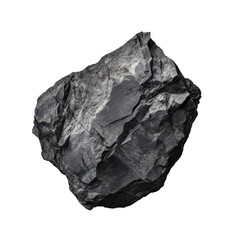 Obraz premium black basalt stone isolated on white or transparent png