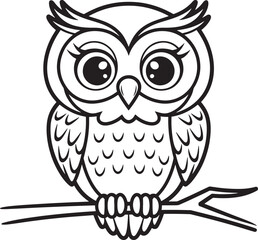 owl on white vector 