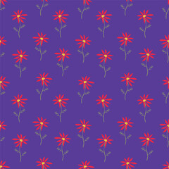 Elegant trendy vector ditsy floral seamless pattern design of beautiful abstract flowers and leaves. Foliage repeat texture background. Suitable for wallpaper, surface printing and textile