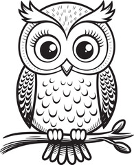 owl on white background