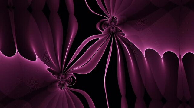 abstract purple flower plant leaves in a black seamless pattern line mixing wavy illustration backdrop background nature environment continuous pattern