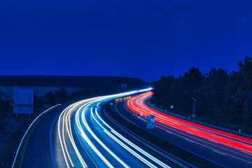 Langzeitbelichtung - Autobahn - Strasse - Traffic - Travel - Background - Line - Ecology - Highway - Long Exposure - Motorway - Night Traffic - Light Trails