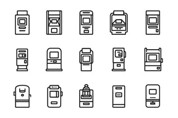 ATM Line Art icon Collection