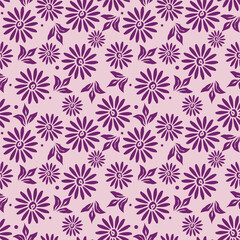 Elegant trendy vector ditsy floral seamless pattern design of beautiful abstract flowers and leaves. Foliage repeat texture background. Suitable for wallpaper, surface printing and textile