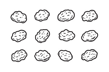 Chicken Nuggets food line graphic