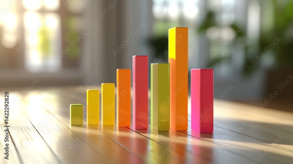 Fototapete a clear and concise business bar graph showing comparative data between competitors, featuring vibra