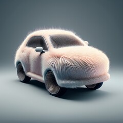 3d render of a fluffy car