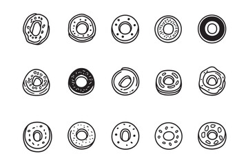 Bagel Ultra Minimalist 2D Line Art Icon