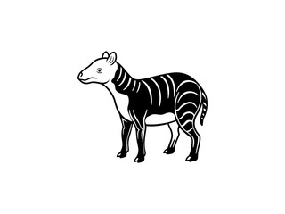 A black and white line drawing of a young Extinct Animals .