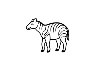A black and white line drawing of a young Extinct Animals .