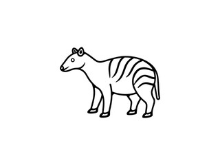 A black and white line drawing of a young Extinct Animals .